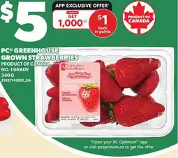 Loblaws PC GREENHOUSE GROWN STRAWBERRIES offer