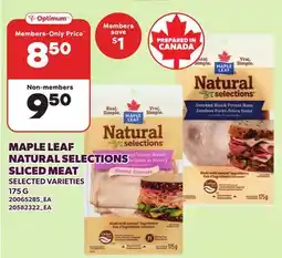 Loblaws MAPLE LEAF NATURAL SELECTIONS SLICED MEAT offer