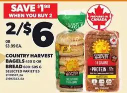 Loblaws COUNTRY HARVEST BAGELS, 450 G BREAD offer