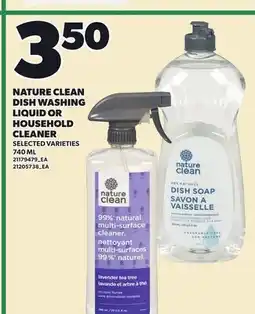 Loblaws NATURE CLEAN DISH WASHING LIQUID OR HOUSEHOLD CLEANER offer