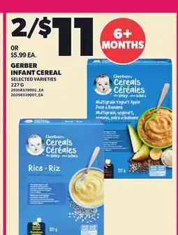 Loblaws GERBER INFANT CEREAL offer
