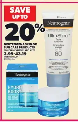 Loblaws NEUTROGENA SKIN OR SUN CARE PRODUCTS offer
