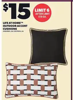 Loblaws LIFE AT HOME OUTDOOR ACCENT CUSHIONS offer