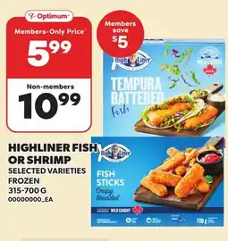 Loblaws HIGHLINER FISH OR SHRIMP offer