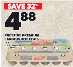 Loblaws PRESTIGE PREMIUM LARGE WHITE EGGS, 18'S offer