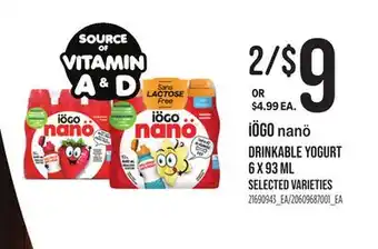 Loblaws IÖGO NANÖ DRINKABLE YOGURT offer