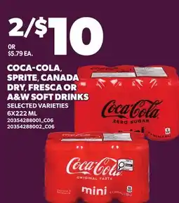 Loblaws COCA-COLA, SPRITE, CANADA DRY, FRESCA OR A&W SOFT DRINKS offer