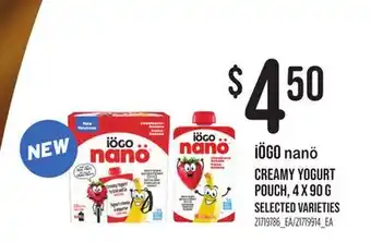 Loblaws IÖGO NANÖ CREAMY YOGURT POUCH offer