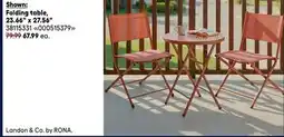 RONA LANDON & CO Folding table, 23.66 x 27.56 offer