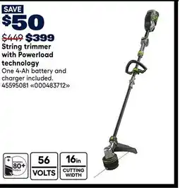 RONA String trimmer with Powerload technology offer