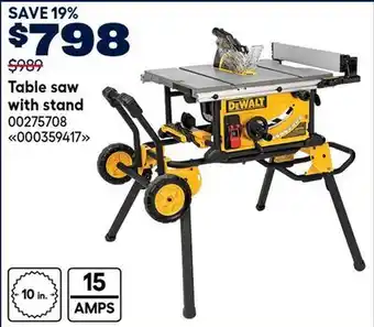RONA DEWALT Table saw with stand offer
