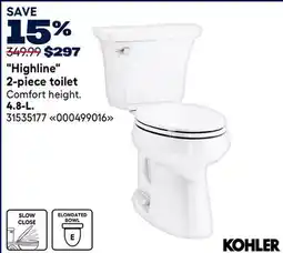 RONA KOHLER Highline 2-piece toilet 4.8-L offer