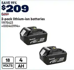 RONA Makita 2-pack lithium-ion batteries offer