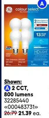 RONA All Refresh and Relax A19 LED bulbs in pack of 4, 2 CCT, 800 lumens offer
