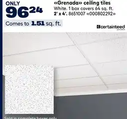 RONA Certainteed Grenada ceiling tiles offer