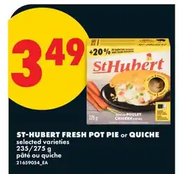 No Frills ST-HUBERT FRESH POT PIE or QUICHE, 235/275 g offer