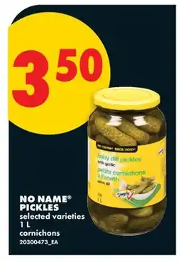 No Frills NO NAME PICKLES offer