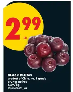 No Frills BLACK PLUMS offer