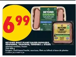 No Frills BEYOND MEAT PLANT BASED BURGERS, GROUNDS, SAUSAGE, TENDERS or STEAK offer