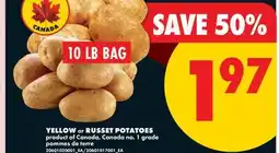 No Frills YELLOW OR RUSSET POTATOES, 10 LB BAG offer