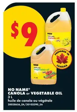 No Frills NO NAME CANOLA or VEGETABLE OIL offer
