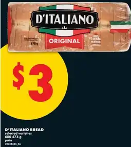 No Frills D'ITALIANO BREAD offer