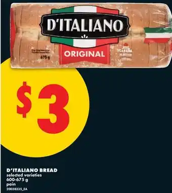 No Frills D'ITALIANO BREAD offer