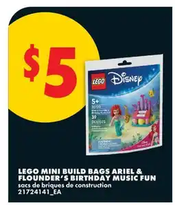 No Frills LEGO MINI BUILD BAGS ARIEL & FLOUNDER'S BIRTHDAY MUSIC FUN offer