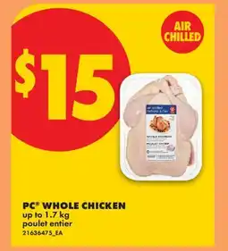 No Frills PC WHOLE CHICKEN, UP TO offer