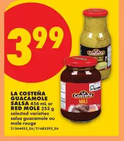No Frills LA COSTEÑA GUACAMOLE SALSA, 456 mL or RED MOLE, 255 g offer