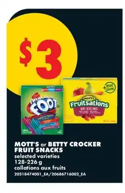 No Frills MOTT'S OR BETTY CROCKER FRUIT SNACKS offer