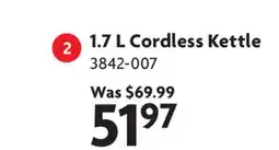 Home Hardware 1.7 L Cordless Kettle offer
