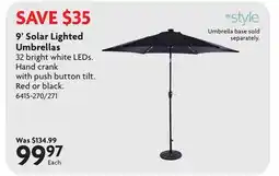 Home Hardware 9' Solar Lighted Umbrellas offer