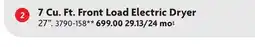 Home Hardware 7 Cu. Ft. Front Load Electric Dryer offer