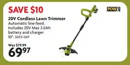 Home Hardware 20V Cordless Lawn Trimmer offer