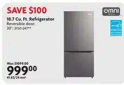 Home Hardware 18.7 Cu. Ft. Refrigerator door offer