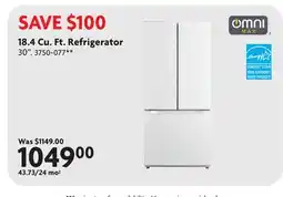 Home Hardware OMNIMAX 18.4 Cu. Ft. Refrigerator offer