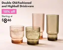 Linen Chest Double Old-Fashioned and Highball Drinkware offer