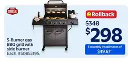 Walmart 5-Burner gas BBQ grill with side burner offer