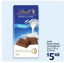 Walmart Lindt Swiss Classic chocolate bar offer