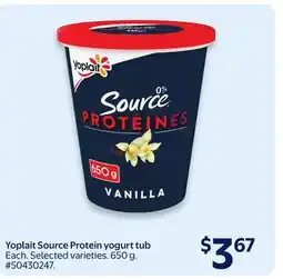 Walmart Yoplait Source Protein yogurt tub offer