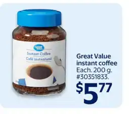Walmart Great Value instant coffee offer