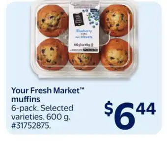 Walmart Your Fresh Market muffins 6-pack offer