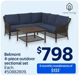 Walmart Belmont 4-piece outdoor sectional set offer
