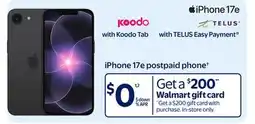 Walmart iPhone 17e postpaid phone† offer