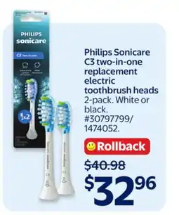 Walmart Philips Sonicare C3 two-in-one replacement electric toothbrush heads offer