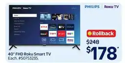 Walmart Philips 40 FHD Roku Smart TV offer
