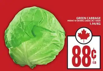 Food Basics GREEN CABBAGE offer