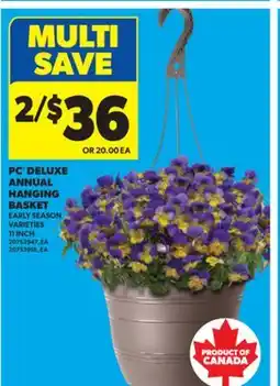 Real Canadian Superstore PC DELUXE ANNUAL HANGING BASKET, 11 INCH offer