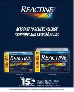 Real Canadian Superstore REACTINE ALLERGY PRODUCTS, 12-120'S offer